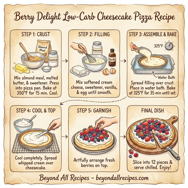 Berry Delight Low-Carb Cheesecake Pizza instructions