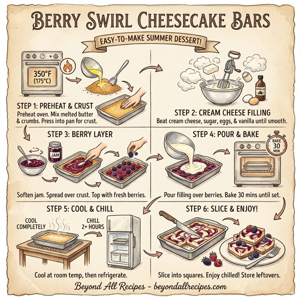 Berry Swirl Cheesecake Bars instructions