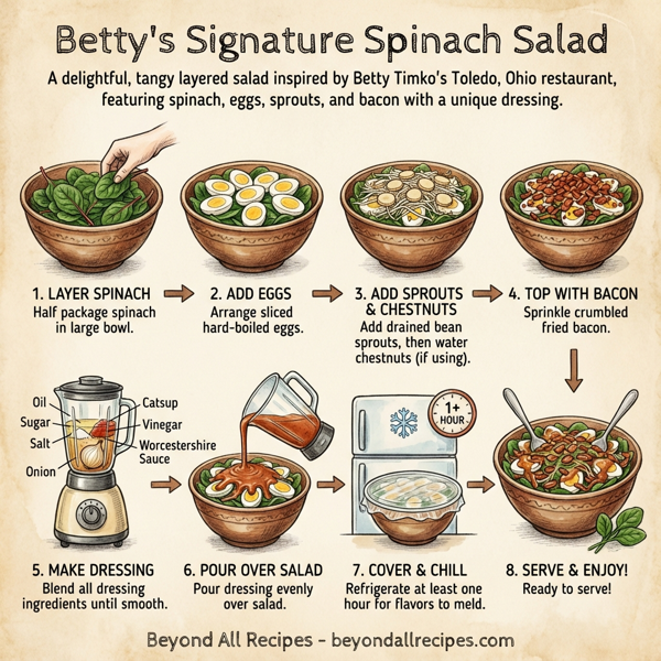 Betty's Signature Spinach Salad instructions
