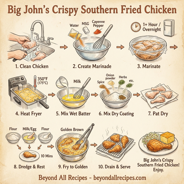 Big John's Crispy Southern Fried Chicken instructions