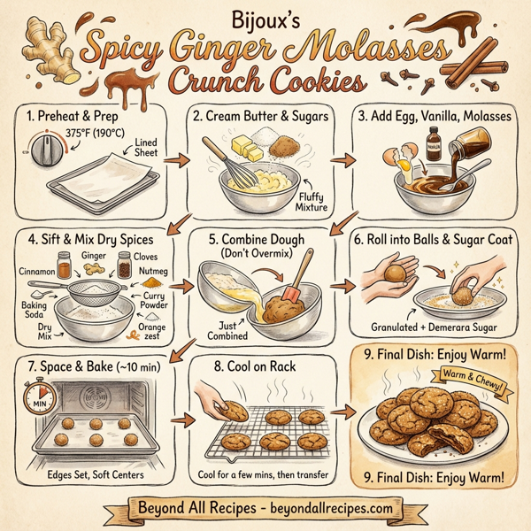 Bijoux's Spicy Ginger Molasses Crunch Cookies instructions