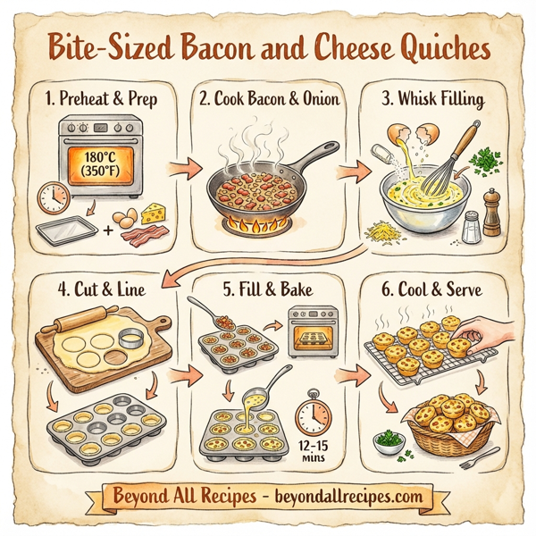Bite-Sized Bacon and Cheese Quiches instructions