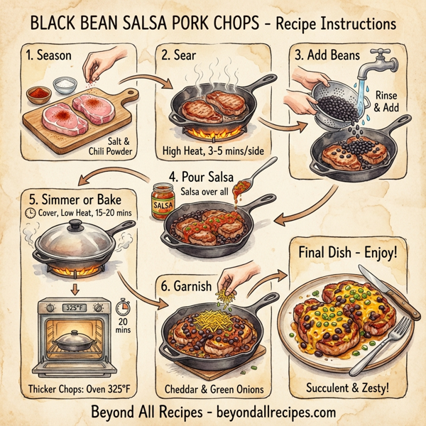 Black Bean Salsa Pork Chops instructions