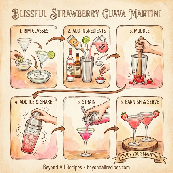 Blissful Strawberry Guava Martini instructions