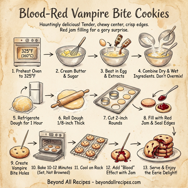 Blood-Red Vampire Bite Cookies instructions