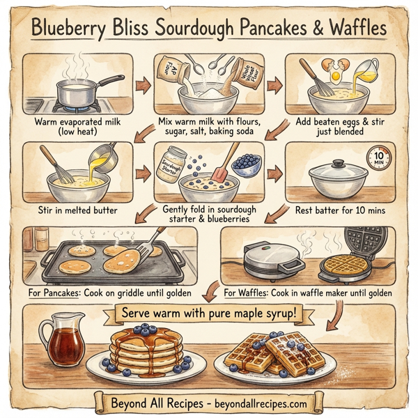 Blueberry Bliss Sourdough Pancakes & Waffles instructions