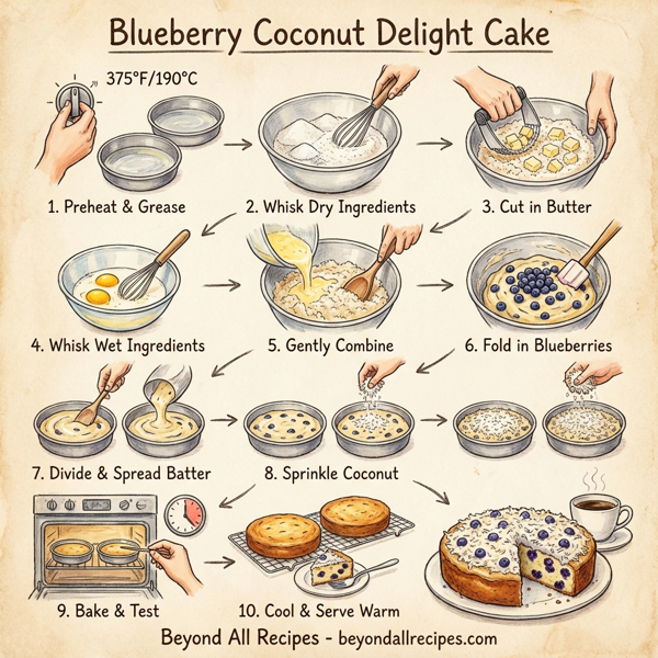 Blueberry Coconut Delight Cake instructions