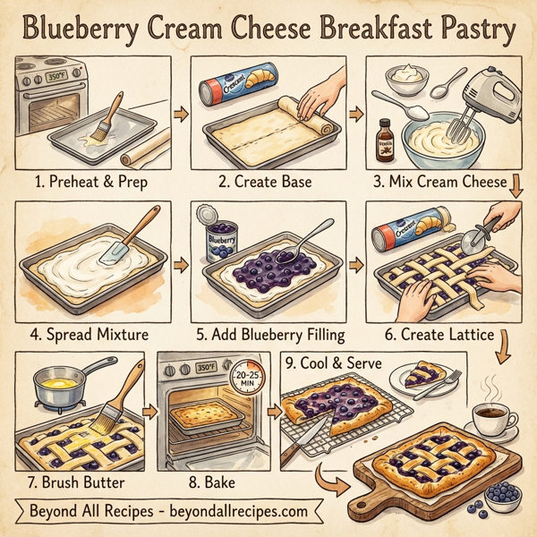 Blueberry Cream Cheese Breakfast Pastry instructions