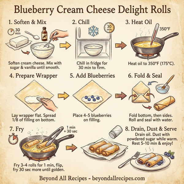 Blueberry Cream Cheese Delight Rolls instructions