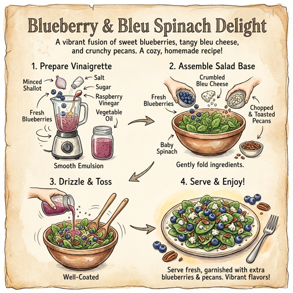 Blueberry & Bleu Spinach Delight instructions