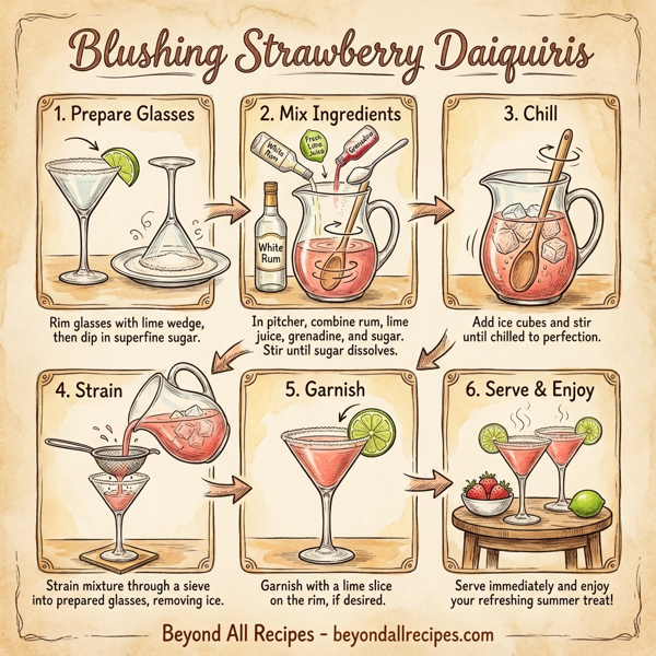 Blushing Strawberry Daiquiris instructions
