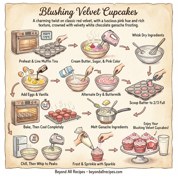 Blushing Velvet Cupcakes instructions
