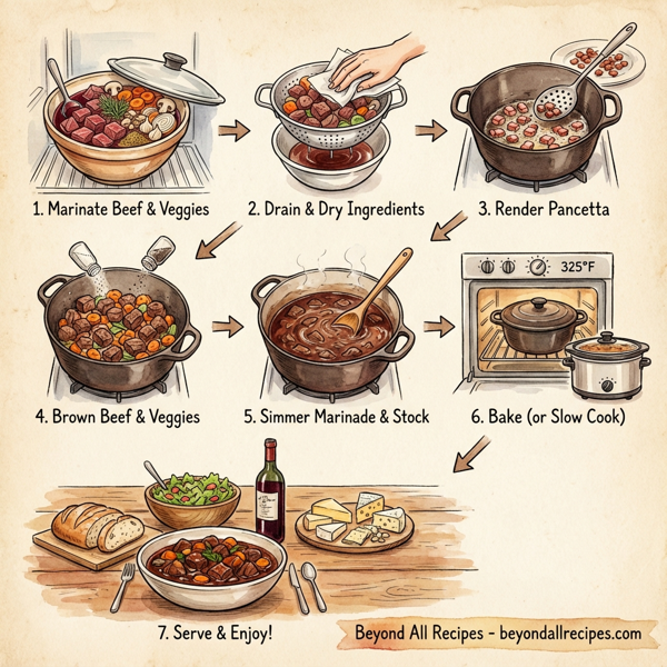 Boeuf Bourguignon: Traditional French Beef Stew instructions