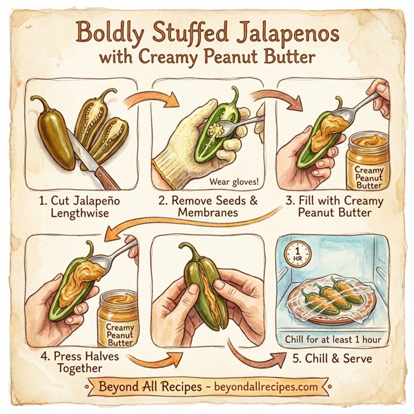 Boldly Stuffed Jalapenos with Creamy Peanut Butter instructions