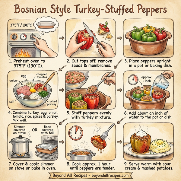 Bosnian Style Turkey-Stuffed Peppers instructions