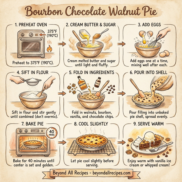 Bourbon Chocolate Walnut Pie instructions