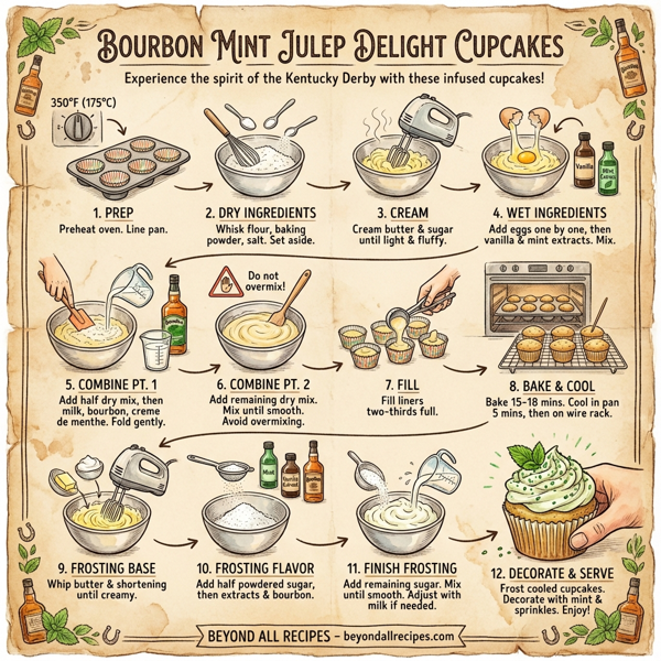 Bourbon Mint Julep Delight Cupcakes instructions