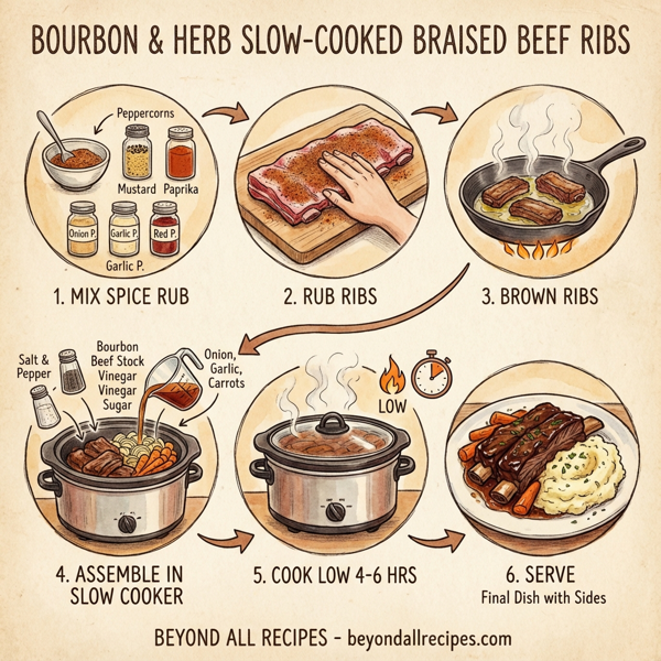 Bourbon & Herb Slow-Cooked Braised Beef Ribs instructions