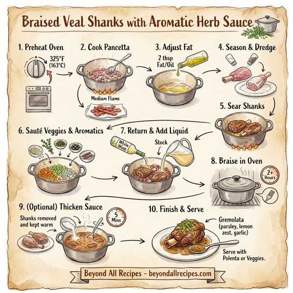 Braised Veal Shanks with Aromatic Herb Sauce instructions