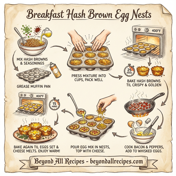 Breakfast Hash Brown Egg Nests instructions