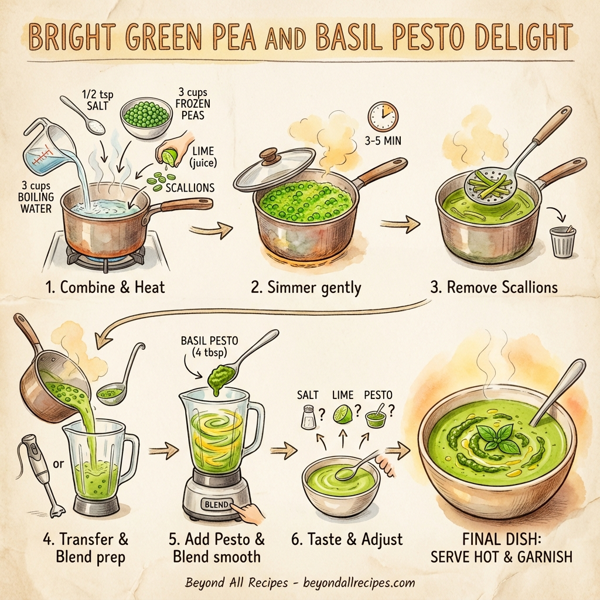 Bright Green Pea and Basil Pesto Delight instructions