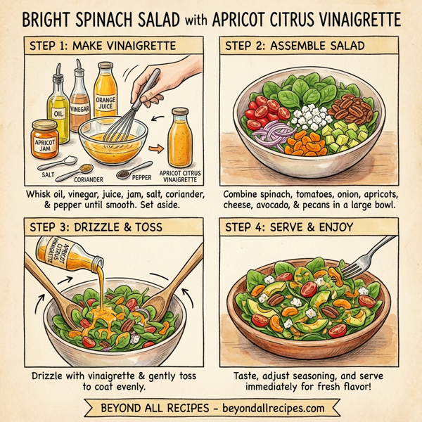 Bright Spinach Salad with Apricot Citrus Vinaigrette instructions