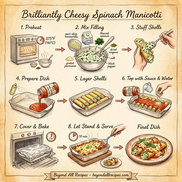 Brilliantly Cheesy Spinach Manicotti instructions