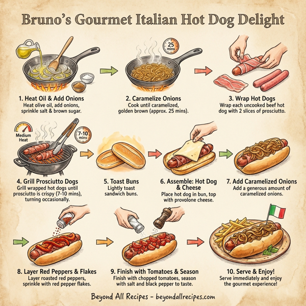 Bruno’s Gourmet Italian Hot Dog Delight instructions