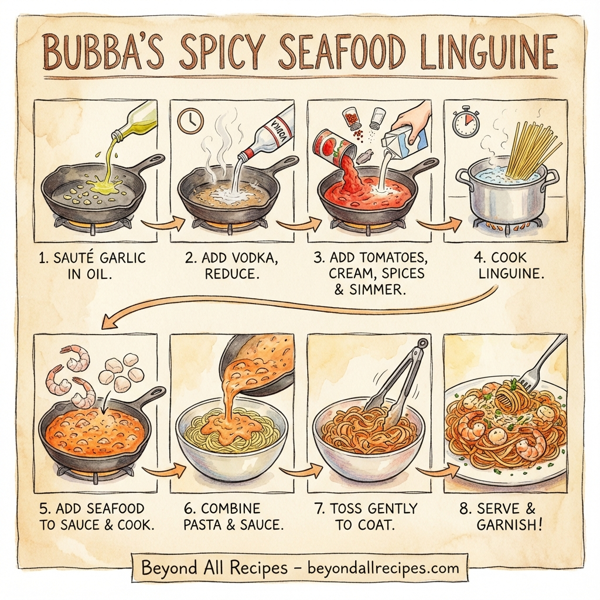 Bubba's Spicy Seafood Linguine instructions