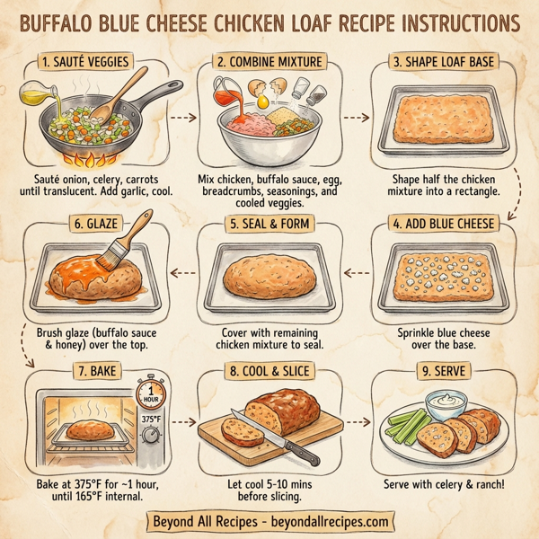 Buffalo Blue Cheese Chicken Loaf instructions