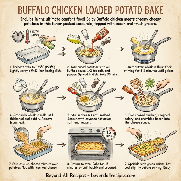 Buffalo Chicken Loaded Potato Bake instructions