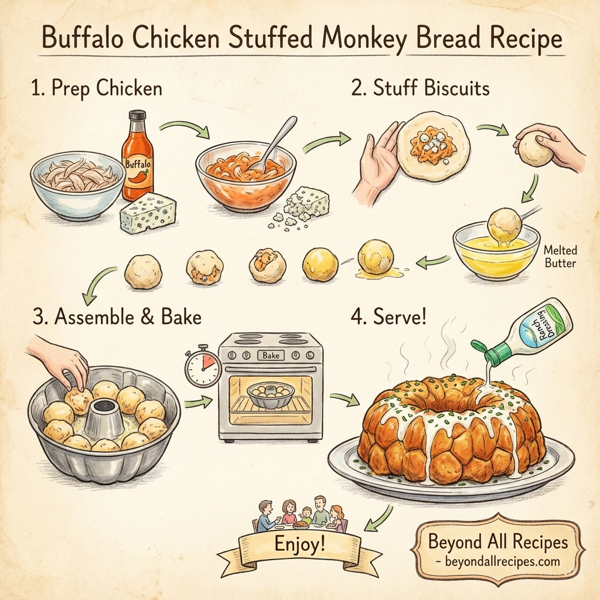 Buffalo Chicken Stuffed Monkey Bread instructions