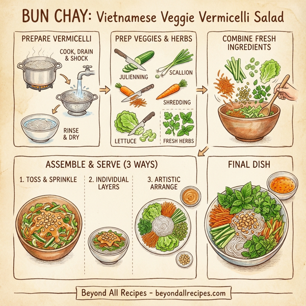 Bun Chay: Fresh Vietnamese Veggie Vermicelli Salad instructions
