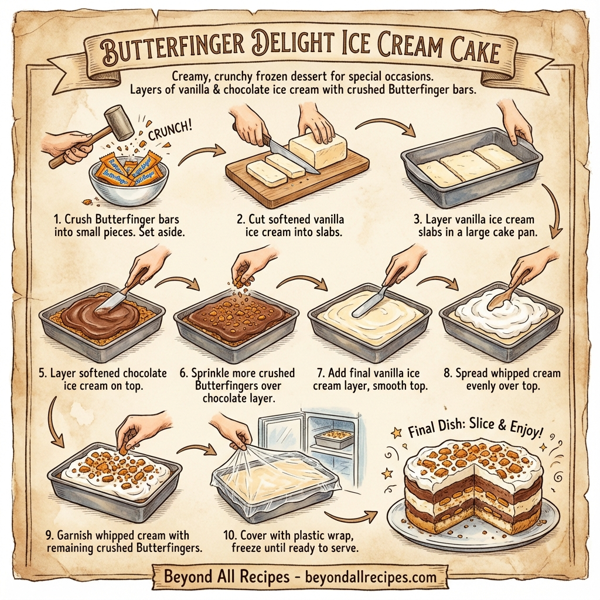 Butterfinger Delight Ice Cream Cake instructions