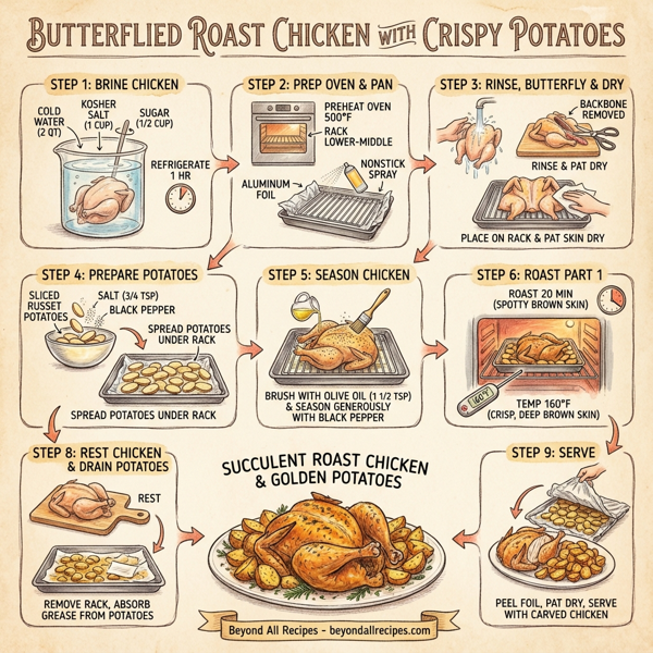 Butterflied Roast Chicken with Crispy Potatoes instructions