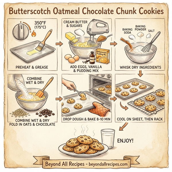 Butterscotch Oatmeal Chocolate Chunk Cookies instructions