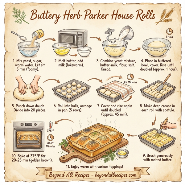 Buttery Herb Parker House Rolls instructions