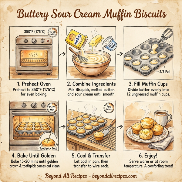 Buttery Sour Cream Muffin Biscuits instructions