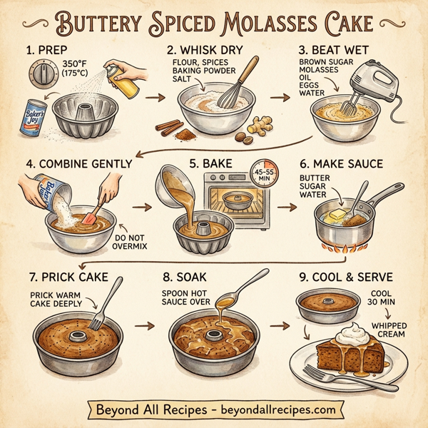 Buttery Spiced Molasses Cake instructions