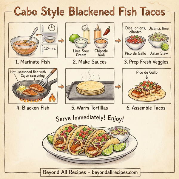 Cabo Style Blackened Fish Tacos instructions