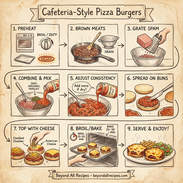 Cafeteria-Style Pizza Burgers instructions