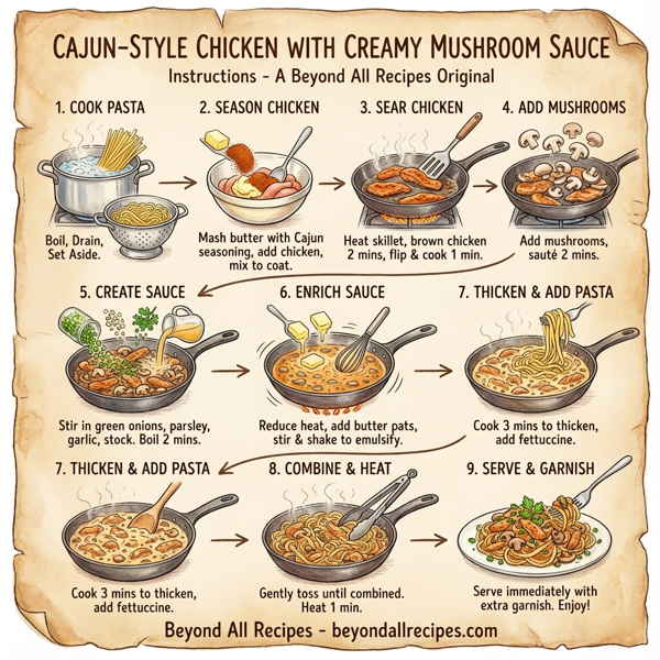 Cajun-Style Chicken with Creamy Mushroom Sauce instructions