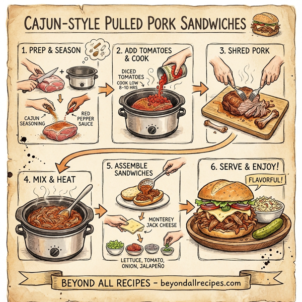Cajun-Style Pulled Pork Sandwiches instructions