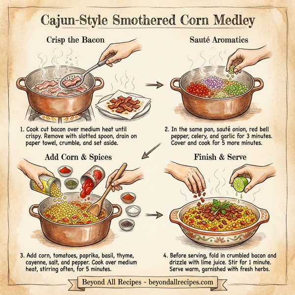 Cajun-Style Smothered Corn Medley instructions
