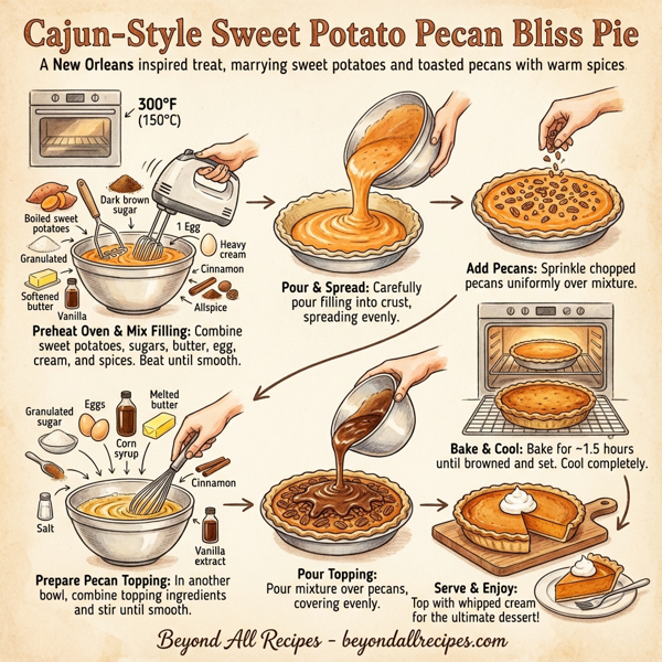 Cajun-Style Sweet Potato Pecan Bliss Pie instructions