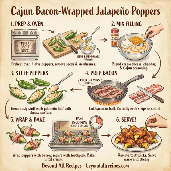 Cajun Bacon-Wrapped Jalapeño Poppers instructions