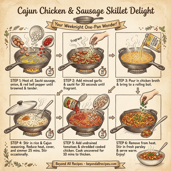 Cajun Chicken and Sausage Skillet Delight instructions