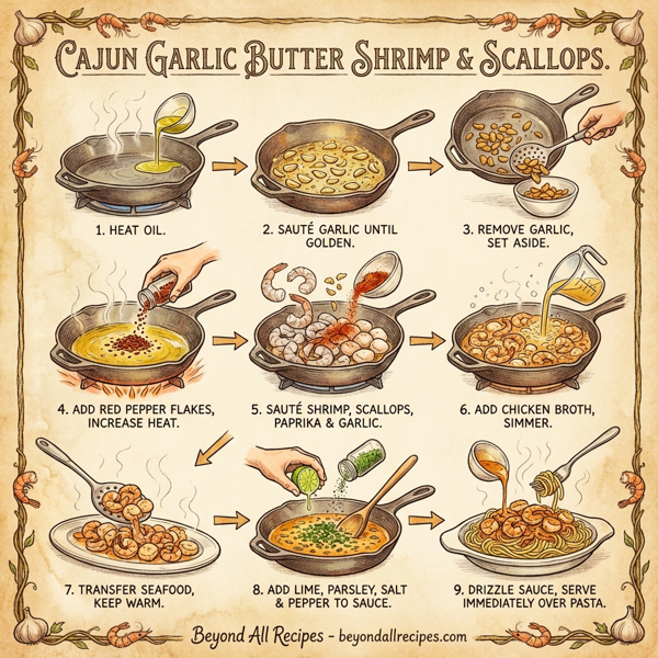 Cajun Garlic Butter Shrimp and Scallops instructions