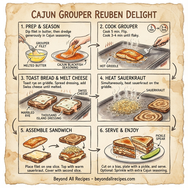 Cajun Grouper Reuben Delight instructions