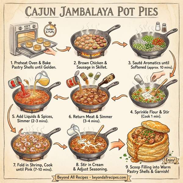 Cajun Jambalaya Pot Pies instructions
